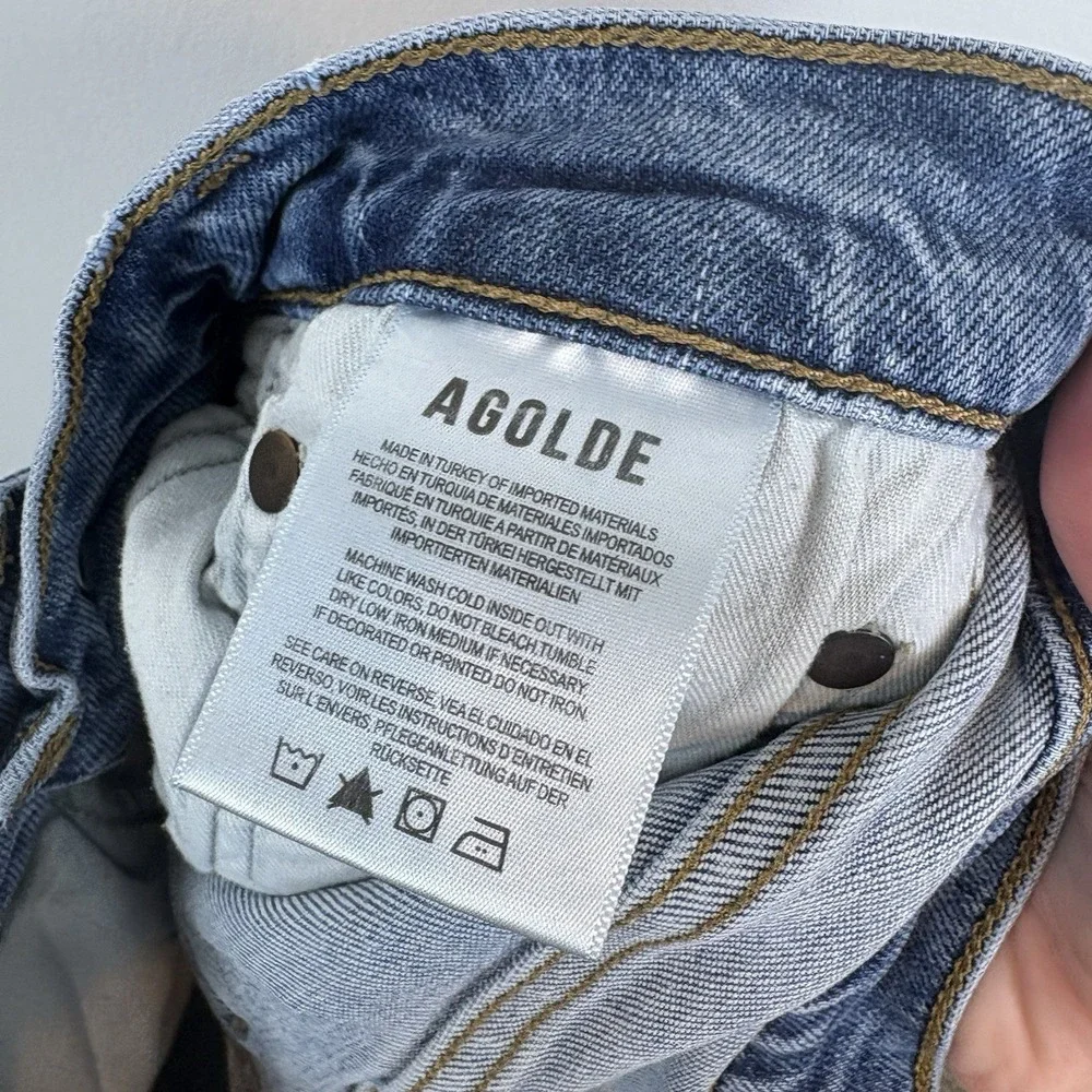 Agolde Distressed Size‎ 24 /0 Mid Rise Straight Crop Jeans  Kye 67640